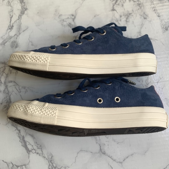 Converse Low Top Blue Suede Egret Sneakers CTAS OX 6 - Picture 5 of 12